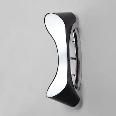 Ora Wall Lamp 2 Light E27, Gloss Black White Acrylic Polished Chrome, CFL Lamps INCLUDED