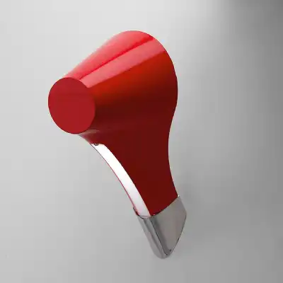 Ora Wall Lamp 1 Light E27, Gloss Red White Acrylic Polished Chrome, CFL Lamps INCLUDED