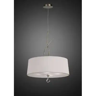 Mara Pendant 4 Light E27 Round, Antique Brass With Ivory White Shade