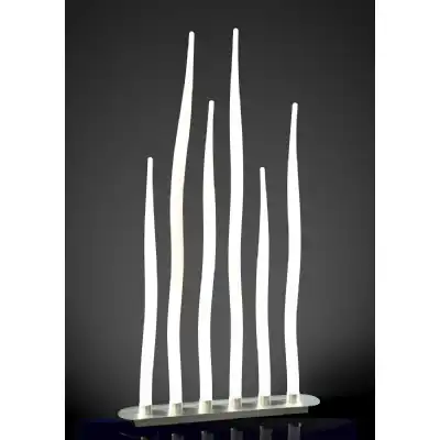Estalacta Floor Lamp 6 Light GU10 Bar Indoor Outdoor IP44, Silver Opal White