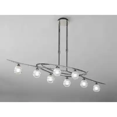 Loop Rectangular Telescopic 8 Light G9 ECO Line, Polished Chrome