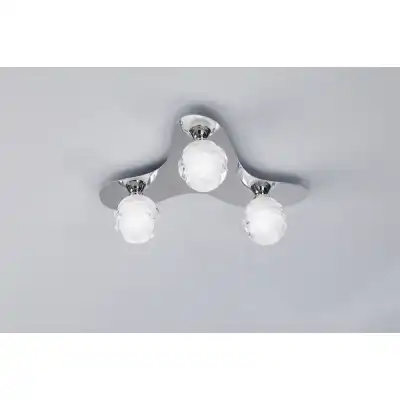 Loop Flush Ceiling 3 Light G9 ECO, Polished Chrome
