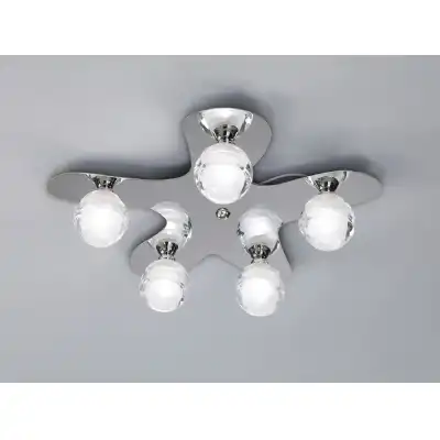 Loop Flush Ceiling 5 Light G9 ECO, Polished Chrome