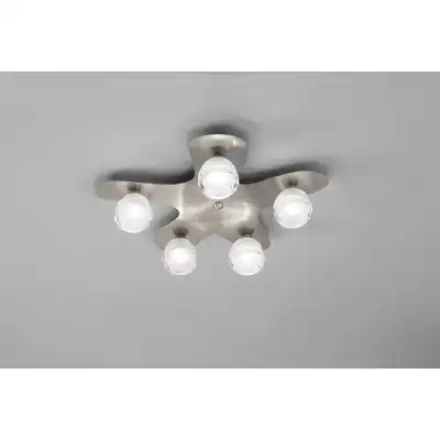 Loop Flush Ceiling 5 Light G9 ECO, Satin Nickel