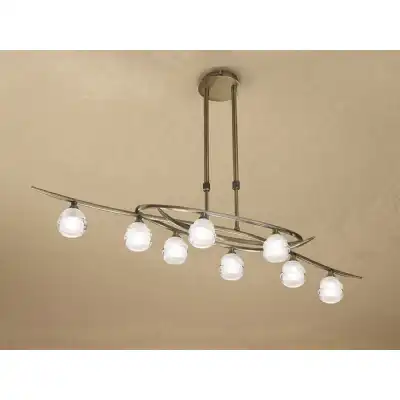 Loop Rectangular Telescopic 8 Light G9 ECO Line, Antique Brass