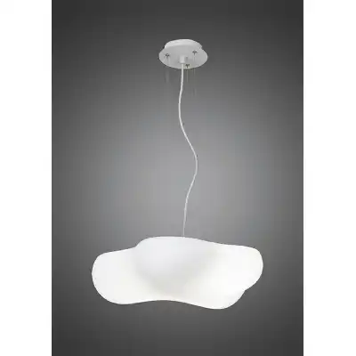 Eos IP44 Pendant 4 Light E27, Matt White Opal White