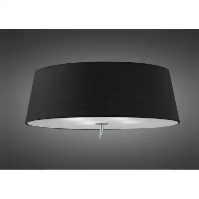 Ninette Flush Ceiling 4 Light E27, Polished Chrome With Black Shade