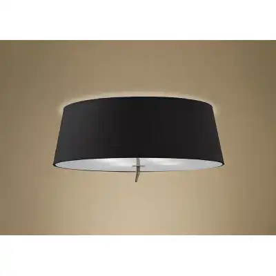 Ninette Ceiling 4 Light E27, Antique Brass With Black Shade