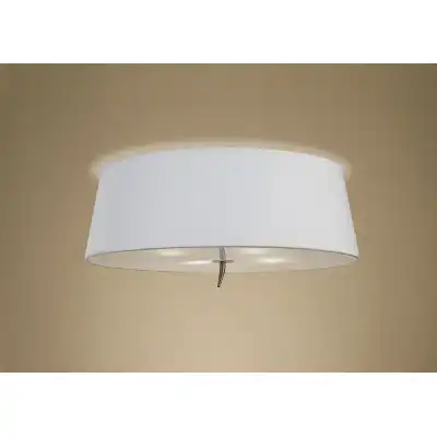 Ninette Flush Ceiling 4 Light E27, Antique Brass With Ivory White Shade