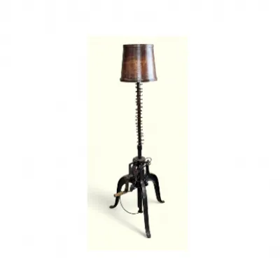Black Iron Height Adjustable Floor Lamp with Antique Touch