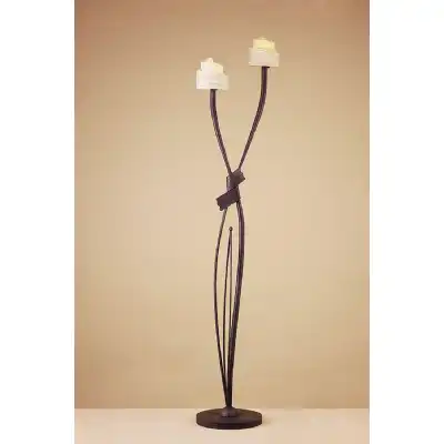 (0008 006) Estilo Floor Lamp 2 Light E14, Brown Black Oxide