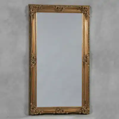 Gold Large Ornate Rectangular Wall Mirror