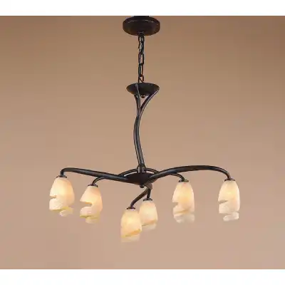 Forest Pendant 3 Arm 6 Light G9, Brown Black Oxide