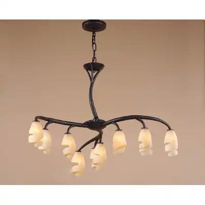 Forest Pendant 3 Arm 9 Light G9, Brown Black Oxide