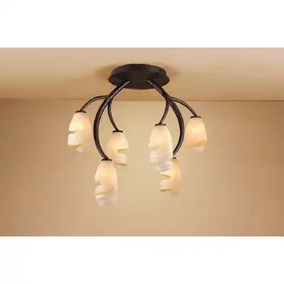 Forest Ceililng 6 Light G9, Brown Black Oxide