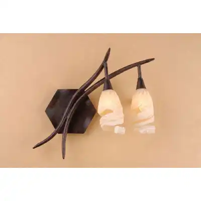 (0017 005) Gaudi Wall Lamp Right Switched 2 Light G9, Brown Black Oxide