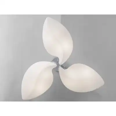 Natura Semi Flush 6 Light E27 Indoor, Polished Chrome Opal White