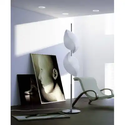 Natura Floor Lamp 4 Light E27 Indoor, Polished Chrome Opal White