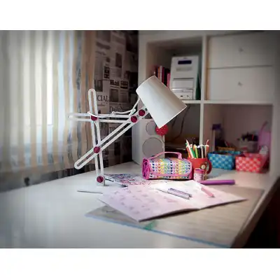 Looker Table Lamp 1 Light E27, Matt White Purple