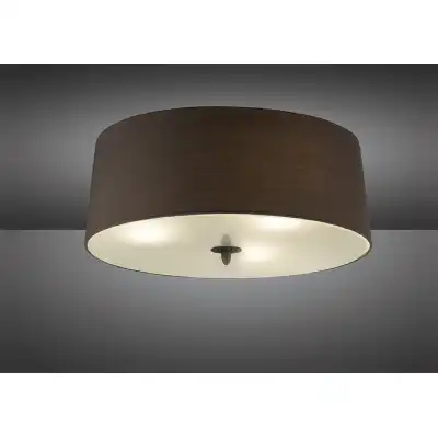 Lua Flush Ceiling 3 Light E27, Ash Grey With Ash Grey Shade
