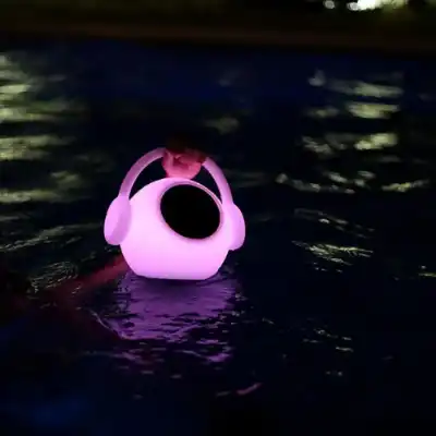 Wazowsky IP44 Portable 3W Speaker, 120lm, 3W LED RGBW Lamp Bluetooth Connection Remote Control, 2yrs Warranty