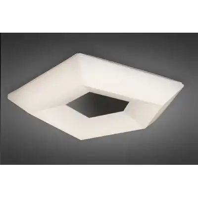 City Flush Ceiling 28W LED Large 3000K, 2800lm, Polished Chrome White Acrylic, 3yrs Warranty