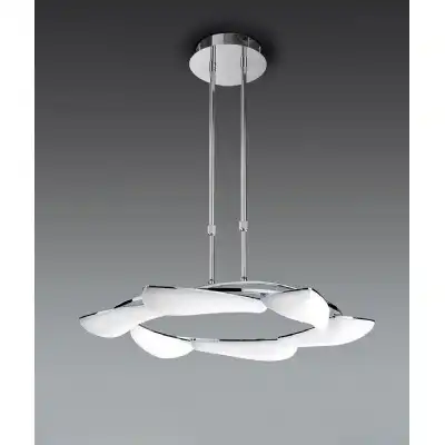 Mistral Telescopic 36W LED Round 3000K, 3240lm, Polished Chrome Frosted Acrylic, 3yrs Warranty