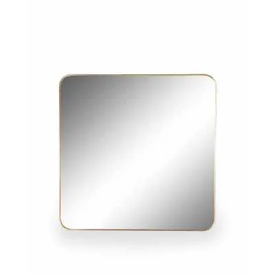Large Sleek 70cm Square Gold Thin Curved Edge Framed Arden Wall Mirror