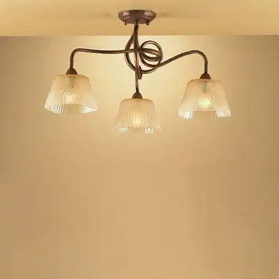 (0039 003) Tentacle Ceiling 3 Light E14, Rustic Gold