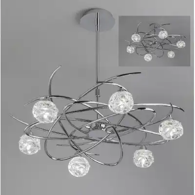 Maremagnum Telescopic Convertible To Semi Flush 6 Light G9, Polished Chrome