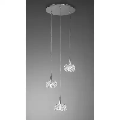 Artic Pendant 3 Light G9 Round, Polished Chrome
