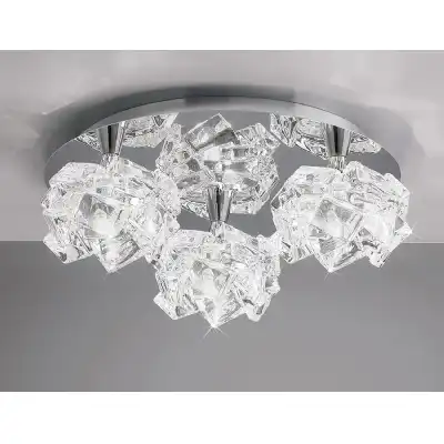 Artic Flush Ceiling 3 Light G9 Round Small, Polished Chrome