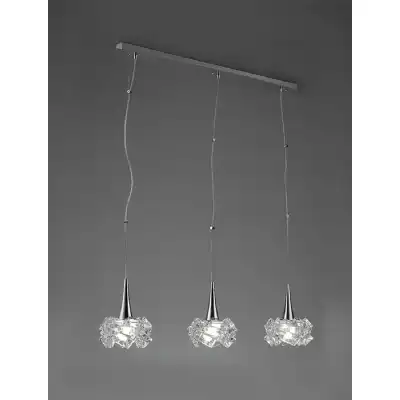 Artic Linear Pendant 3 Light E27 Line Large, Polished Chrome