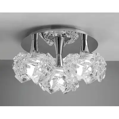 Artic Flush Ceiling 3 Light E27 Round Large, Polished Chrome