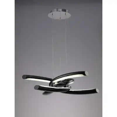 Knot Pendant 36W LED 3000K,3600lm,Gloss Black White Acrylic Polished Chrome,3yrs Warranty
