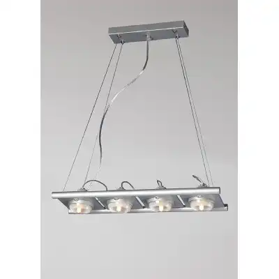 (0040 003) Ull Rectangular Pendant 4 Light G9 Silver Grey