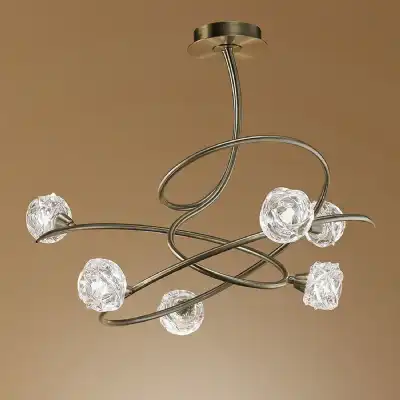 Maremagnum Ceiling 6 Light G9, Antique Brass