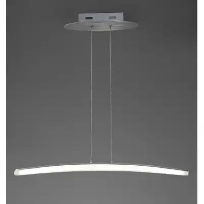 Hemisferic Linear Pendant 20W LED 70cm Bar 3000K, 1800lm, Satin Aluminium Frosted Acrylic, 3yrs Warranty