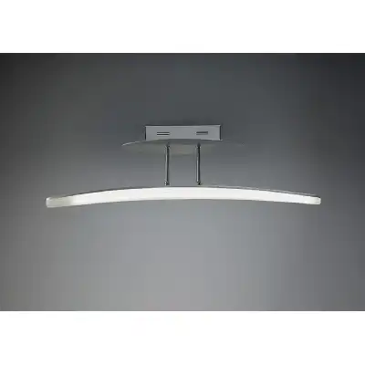 Hemisferic Linear Semi Flush 20W LED 70cm Bar 3000K, 1800lm, Satin Aluminium Frosted Acrylic, 3yrs Warranty