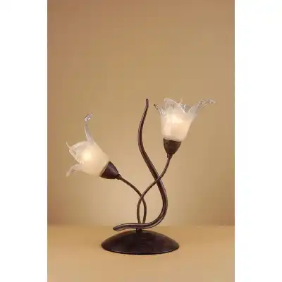 (0024 006) Florida Table Lamp 2 Light E14, Brown Black Oxide