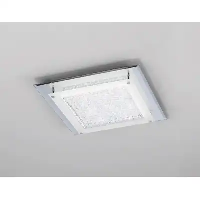 Cristal Flush Light 36cm Square 18W LED 4000K, 1800lm, Polished Chrome Cristal, 3yrs Warranty
