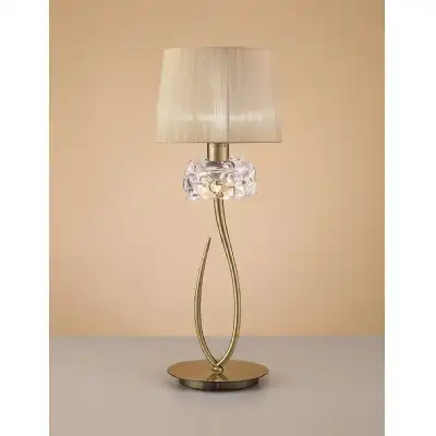Loewe Table Lamp 1 Light E27 Large, Antique Brass With Soft Bronze Shade