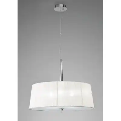 Loewe Single Pendant 3 Light E27, Polished Chrome With White Shade