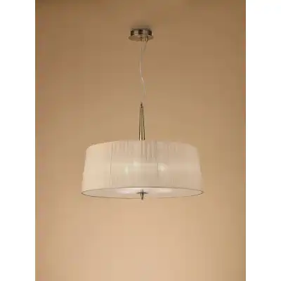 Loewe Single Pendant 3 Light E27, Antique Brass With Soft Bronze Shade
