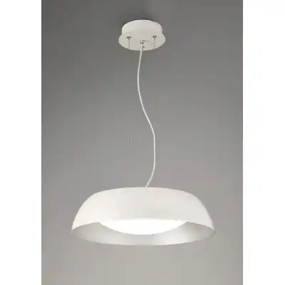 Argenta Pendant Small 18W LED 3000K, 1800lm, Matt White Silver White Acrylic, 3yrs Warranty