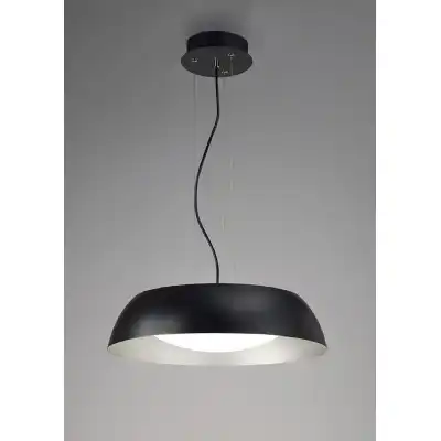 Argenta Pendant Small 18W LED 3000K, 1800lm, Matt Black Silver White Acrylic, 3yrs Warranty