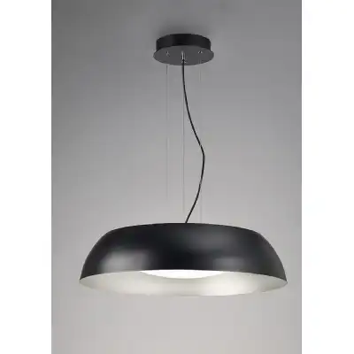 Argenta Pendant Large 30W LED 3000K, 3000lm, Matt Black Silver White Acrylic, 3yrs Warranty