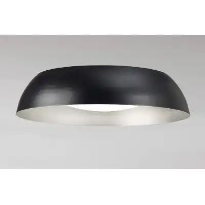 Argenta Flush Ceiling Large 30W LED 3000K, 3000lm, Matt Black Silver White Acrylic, 3yrs Warranty