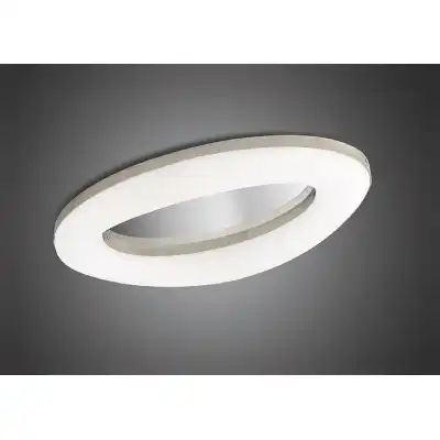 Oakley Oval Flush Ceiling 40W LED 3000K, 3200lm, Polished Chrome Frosted Acrylic, 3yrs Warranty