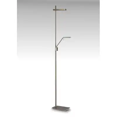 Phuket Floor Lamp 2 Light 21W Down 7W Up LED 3000K, 3000lm, Touch Dimmer, Satin Nickel, 3yrs Warranty ITEM IS COLLECTION ONLY
